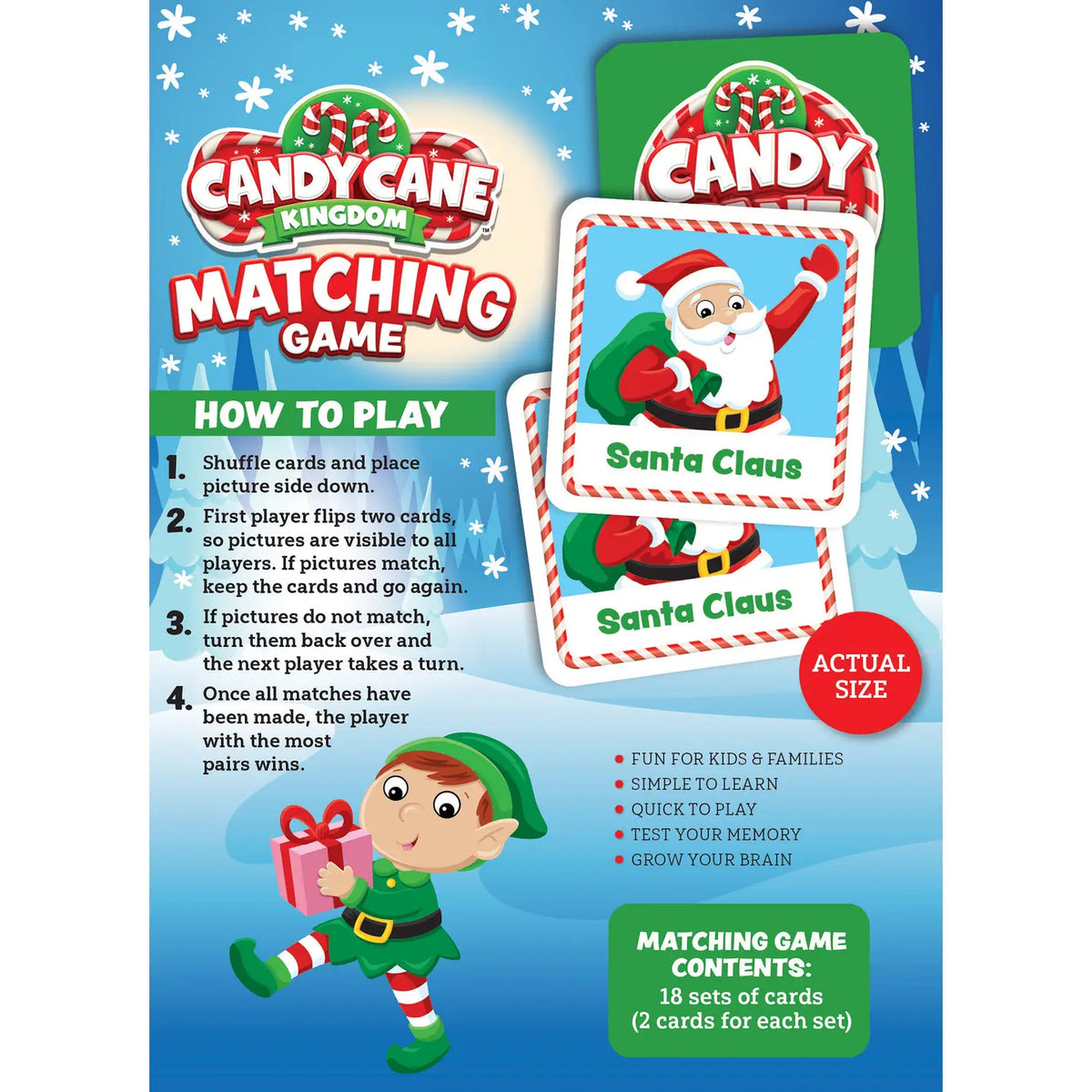Candy Cane Kingdom Christmas Matching Game, 36 Cards | MasterPieces