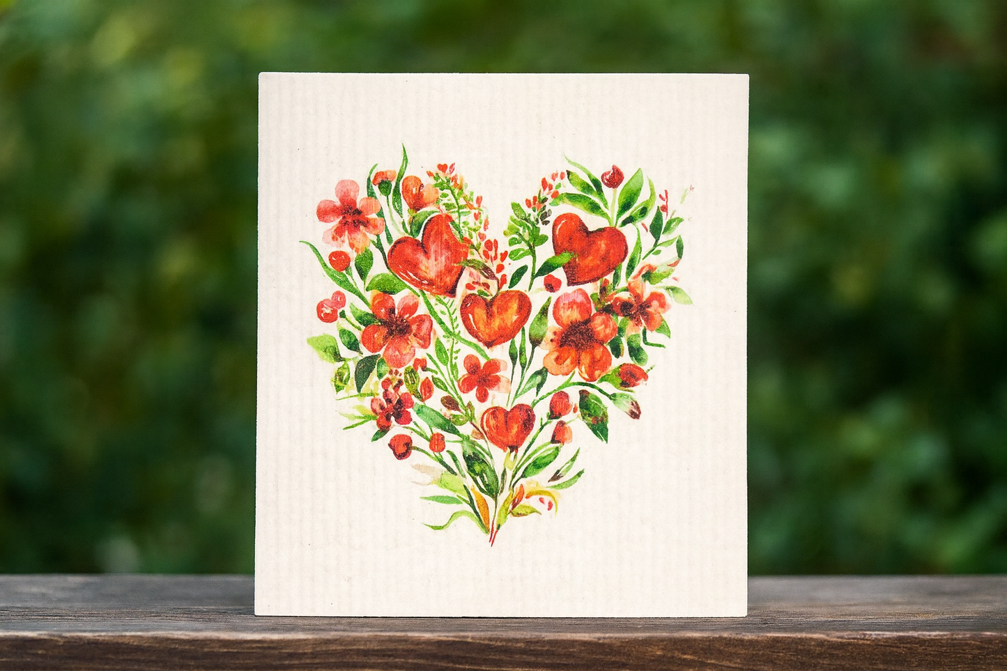 Bouquet of Hearts Swedish Dishcloth – Reusable Eco-Friendly Cloth Replaces 17 Paper Towel Rolls