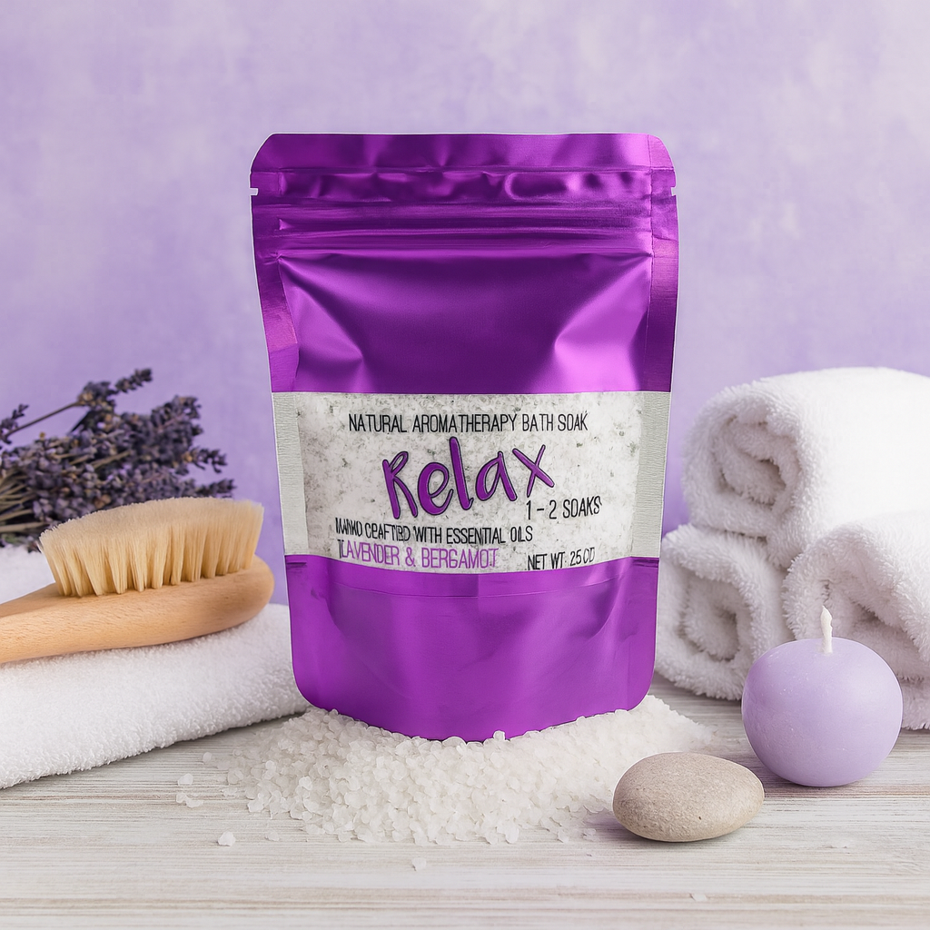 Relax Aromatherapy Bath Soak – Lavender & Bergamot (25 oz)