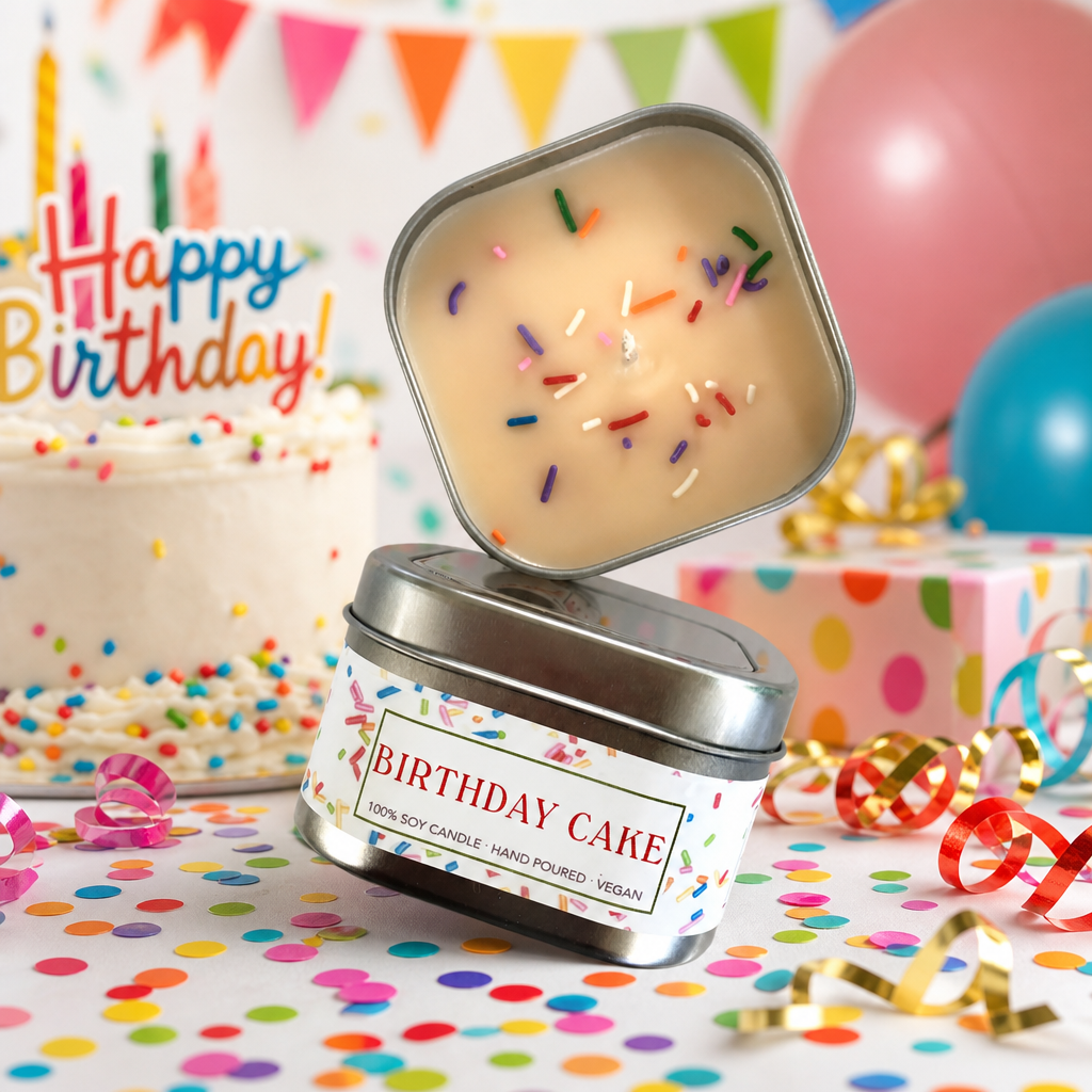 Birthday Cake Soy Candle – 8 oz Vanilla Buttercream & Sprinkle Blend