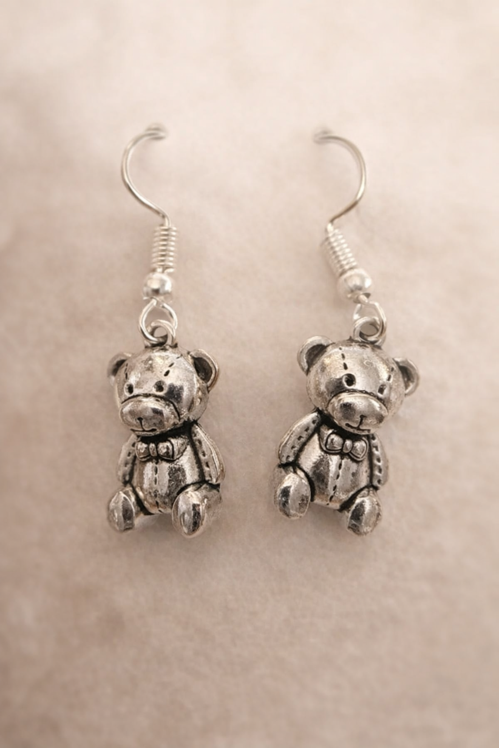Teddy Bear Earrings – Cute Vintage‑Style Dangle Earrings with .925 Sterling Silver Hooks