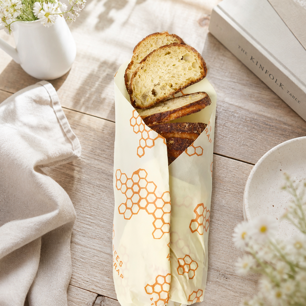Bees Wrap Reusable Bread Wrap – XL 17×23 Organic Cotton & Beeswax Food Storage