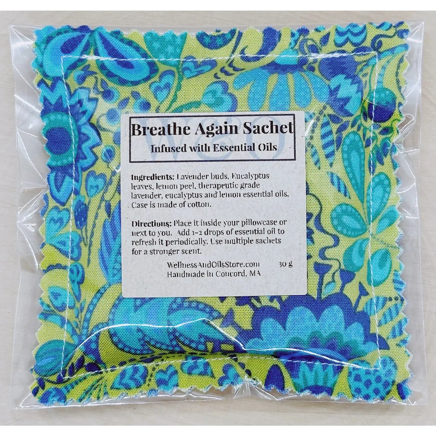 Breathe Again Aromatherapy Sachet – Eucalyptus & Mint Sinus Relief Blend (1.1oz)