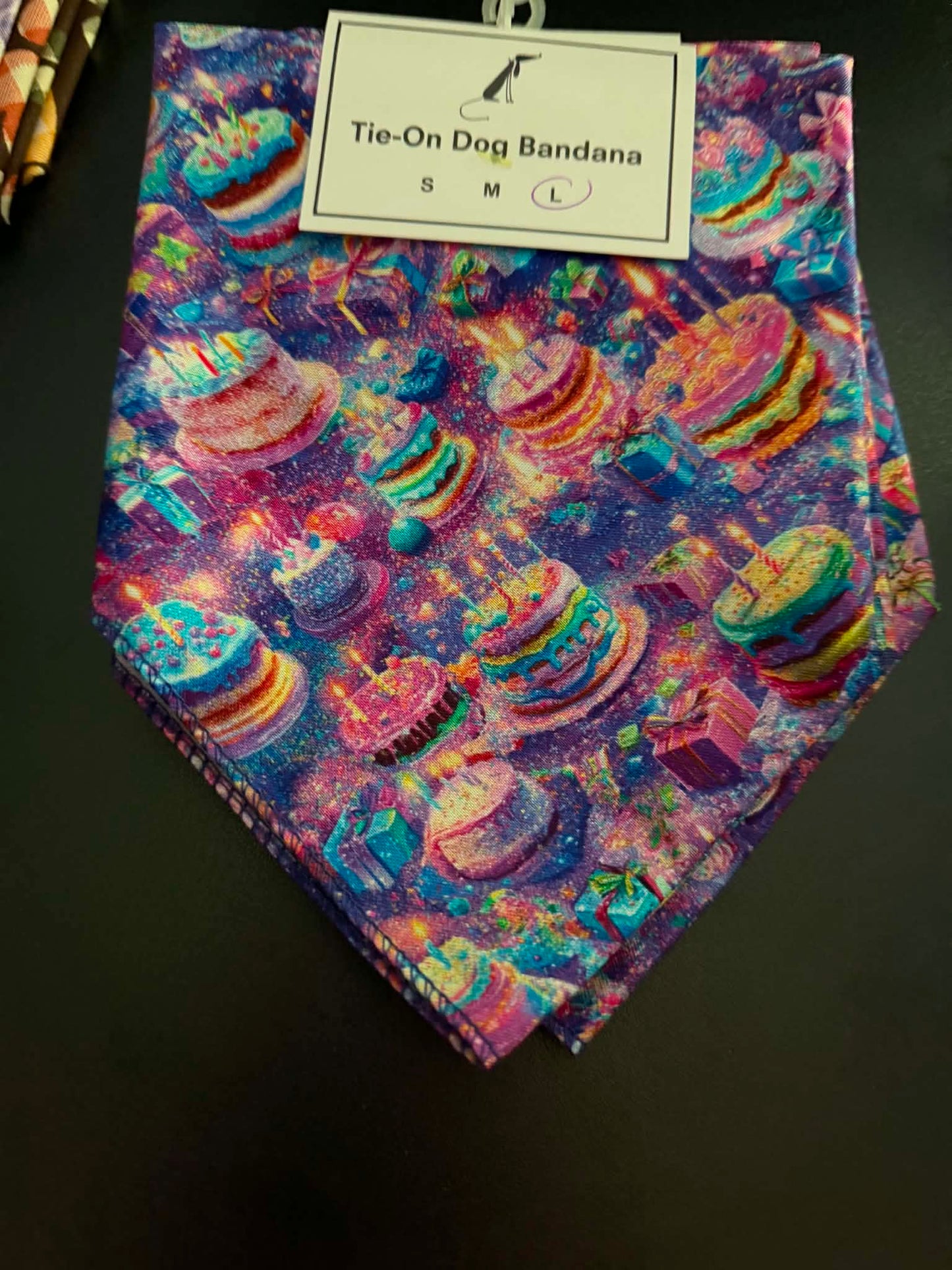 Birthday Dog Bandana – Colorful Tie‑On Pet Bandana for Dogs (Large)