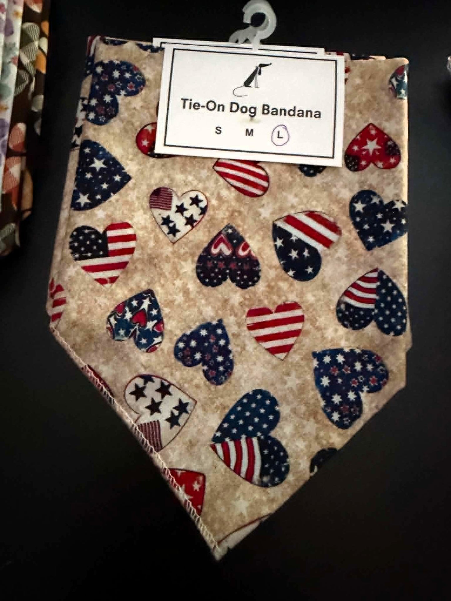 Patriotic Dog Bandana – USA Flag Heart Tie‑On Bandana for Dogs