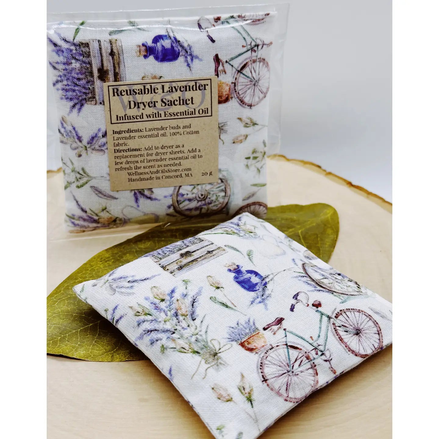 Reusable Lavender Dryer Sachet – Handmade Eco‑Friendly Fabric Softener Alternative• Bike Pattern