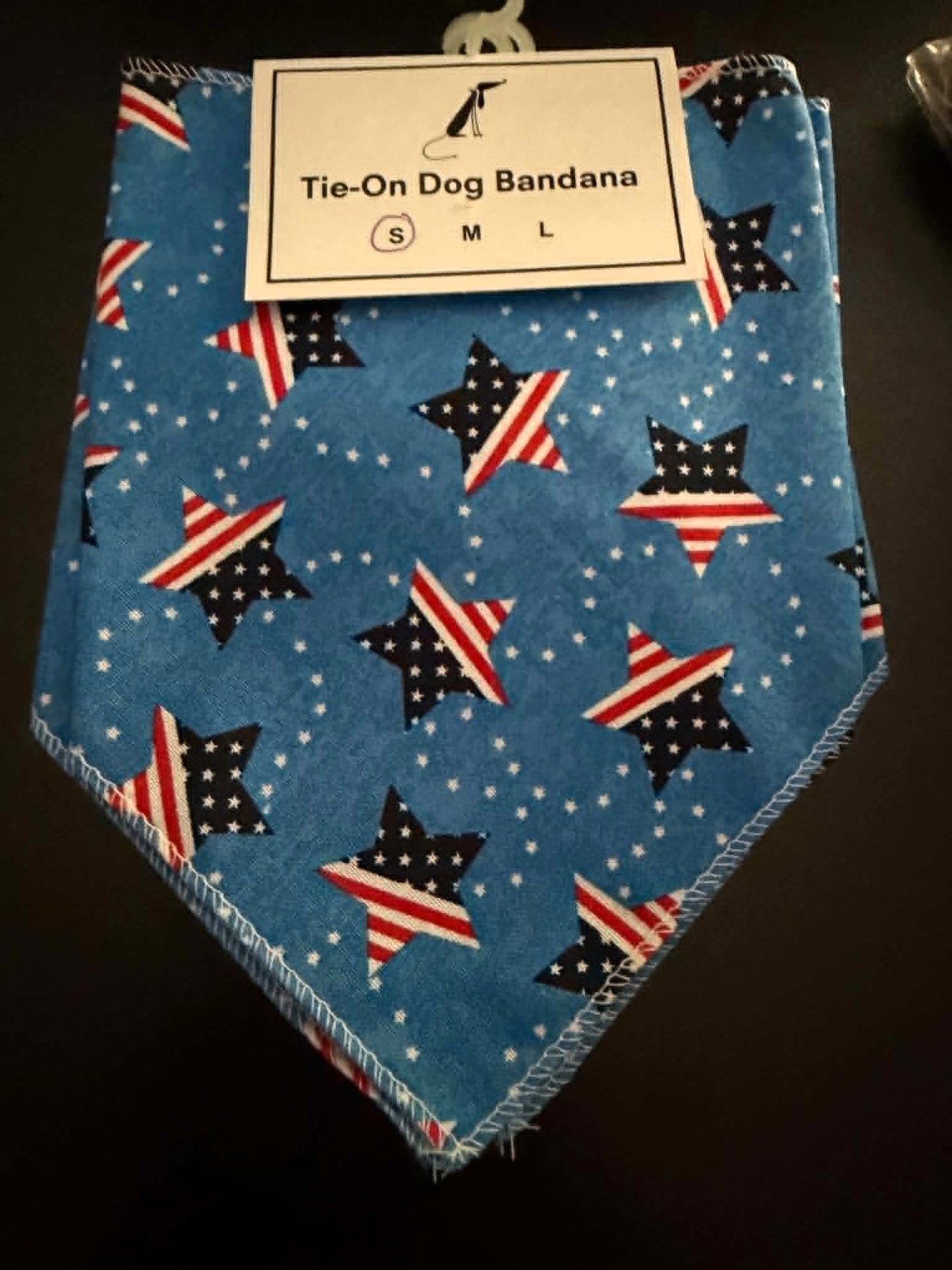 Patriotic Dog Bandana – USA Flag Star Tie‑On Bandana for Dogs (Small)
