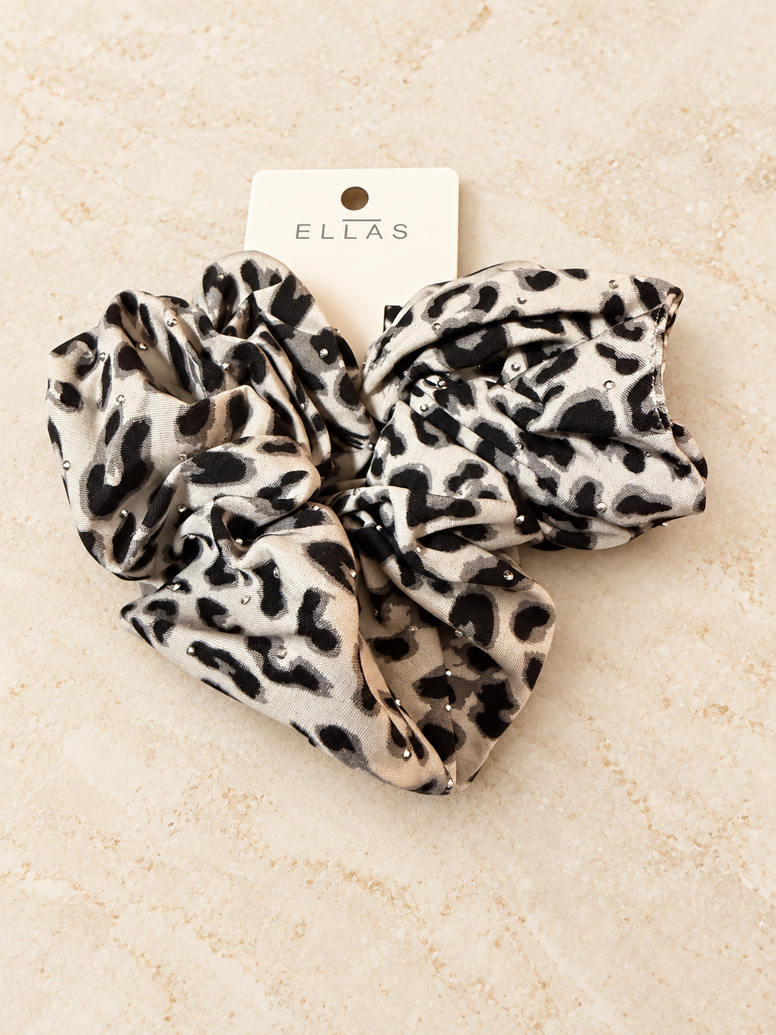Leopard Print Scrunchie with Sparkling Accents