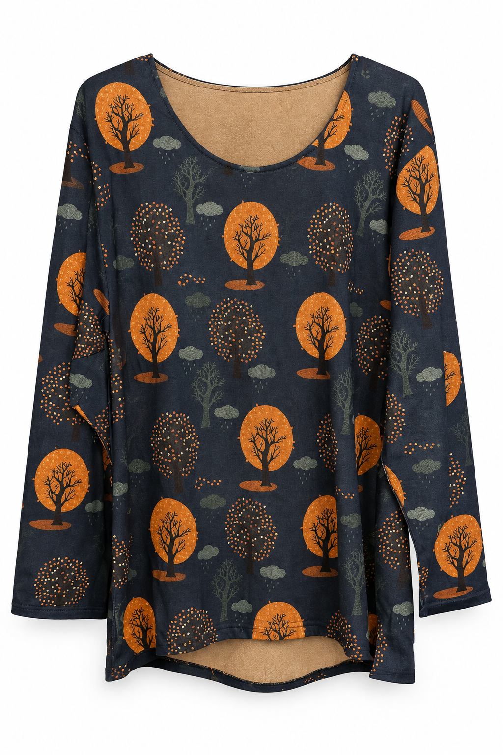 Yak & Yeti Women'sTree Print Long Sleeve Top