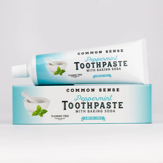 Natural Peppermint Toothpaste – Fluoride‑Free Cooling Freshness Formula (6 oz)