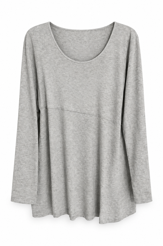 Yak & Yeti Women’s Light Gray Scoop-Neck Top – XL