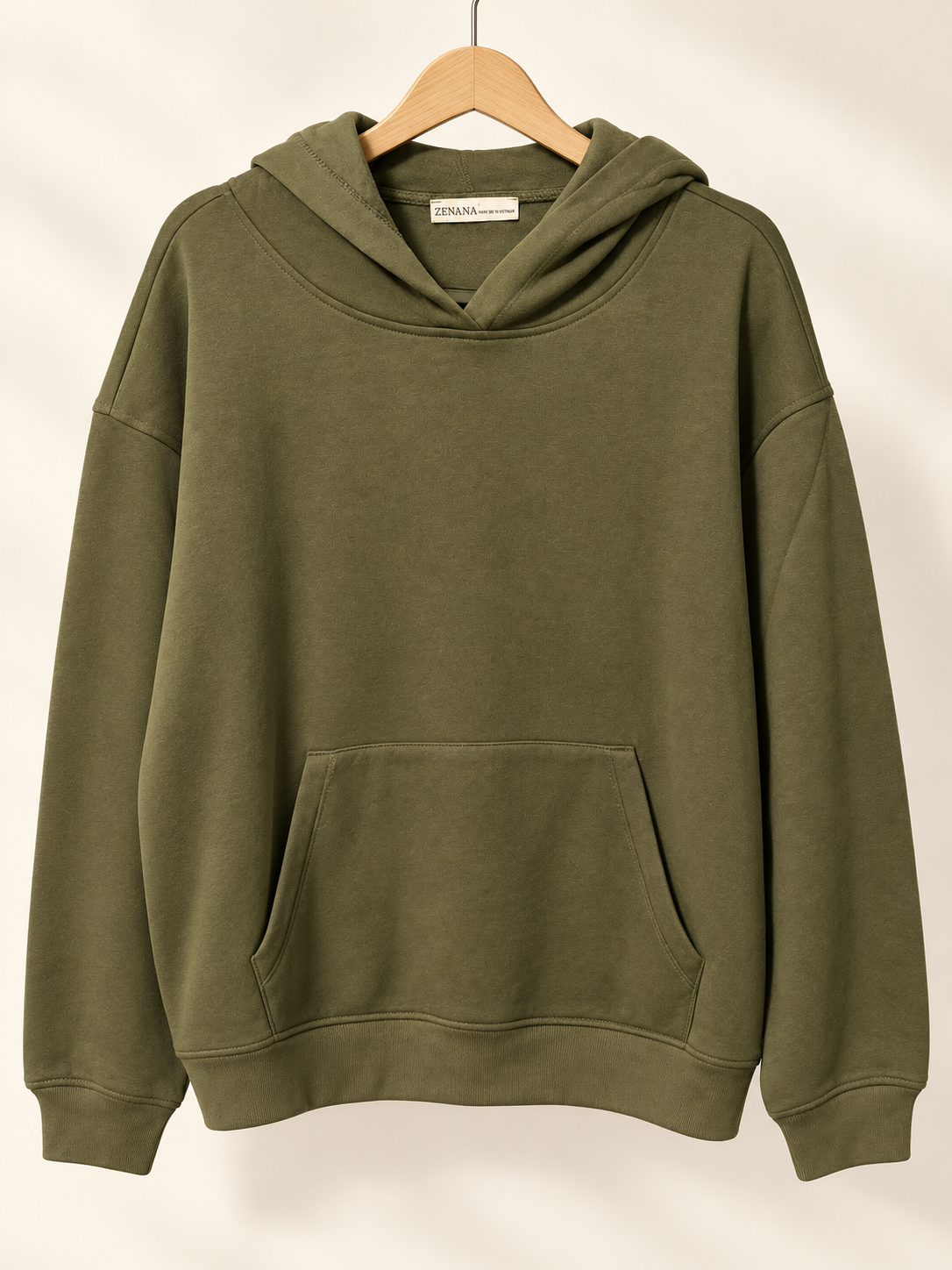 Zenana Women’s Olive Green Hooded Sweatshirt – Large