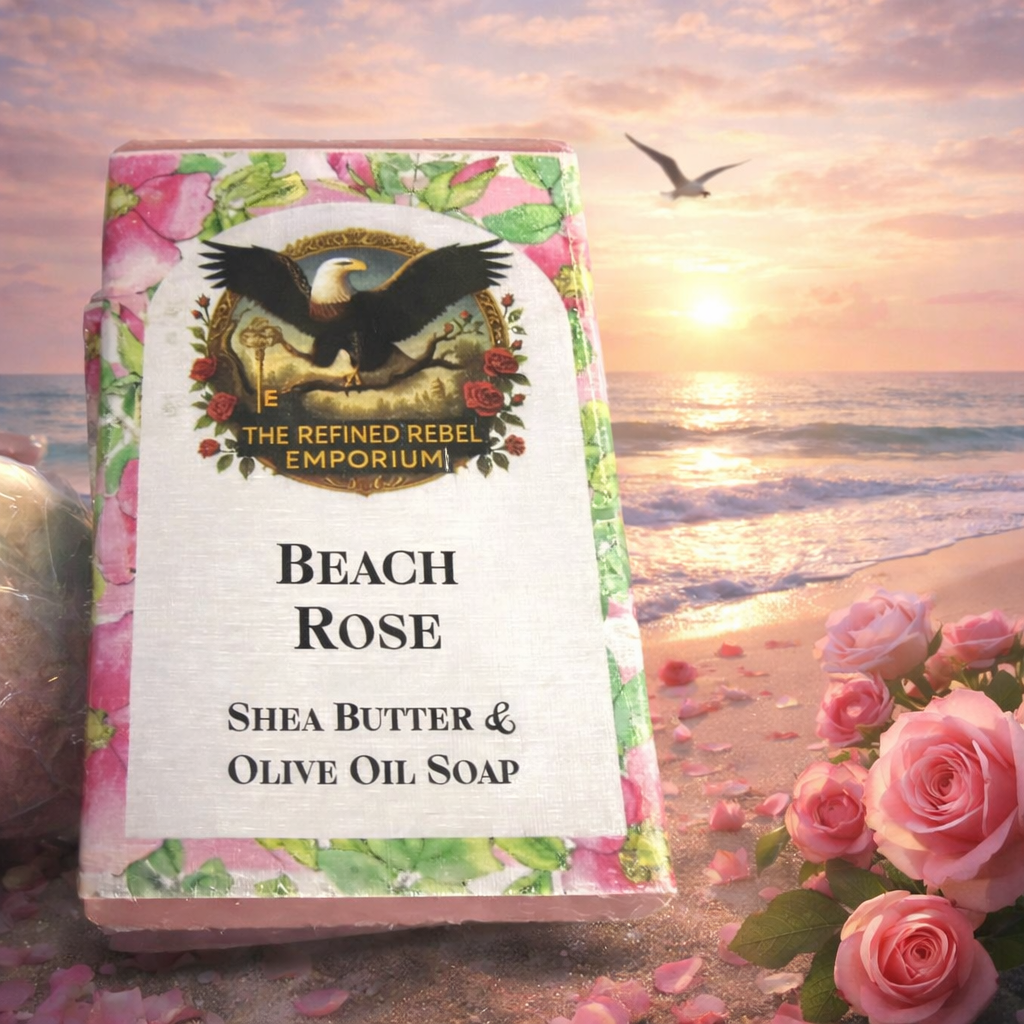 Beach Rose Shea Butter & Olive Oil Soap Bar – Handcrafted Vegan Soap
