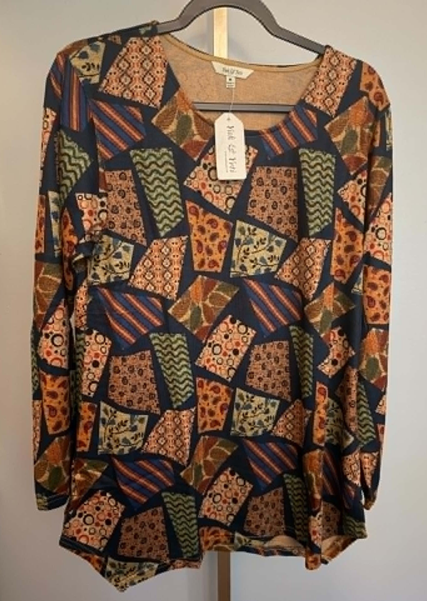 Yak & Yeti Patchwork Long Sleeve Blouse – Size Medium