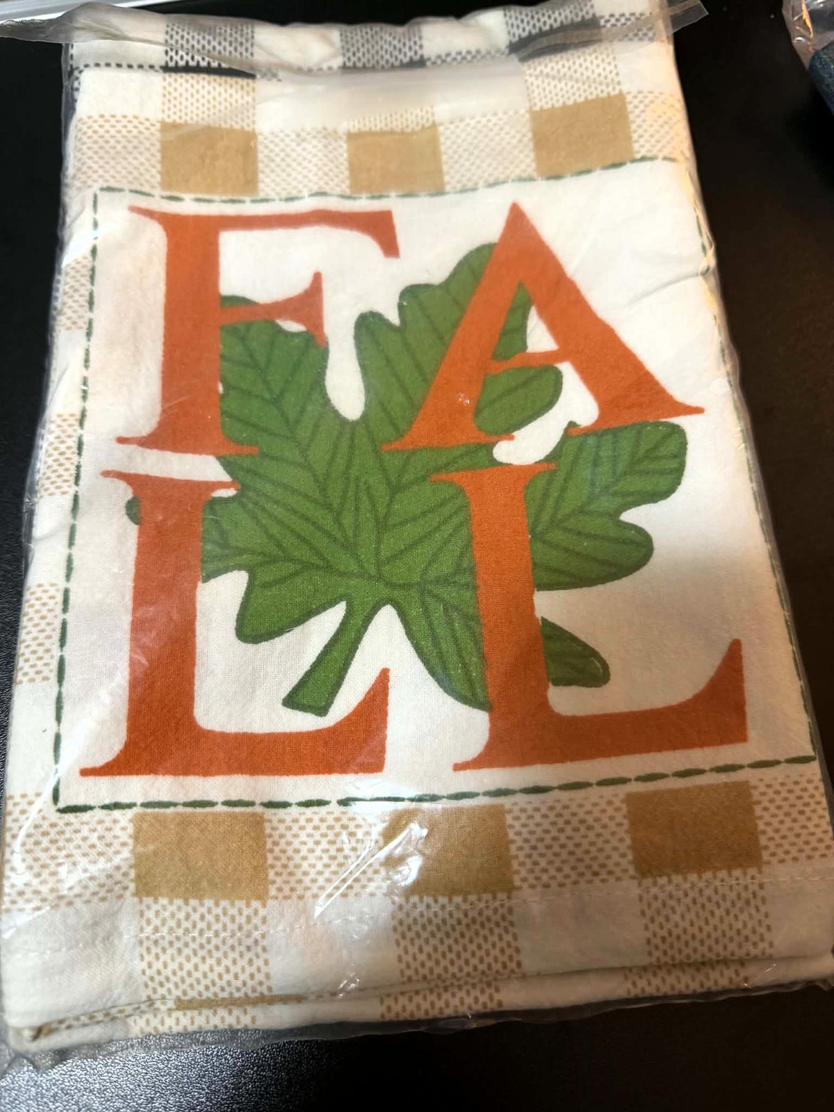 Fall Kitchen Tea Towel Set of 3 – Autumn Leaf, Pumpkin & Plaid – 19x28