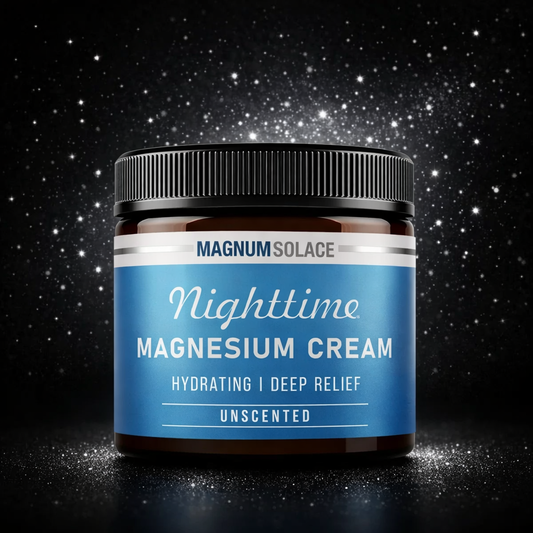 Magnum Solace Nighttime Magnesium Cream – Unscented Deep Relief Hydrating Formula (4 oz)