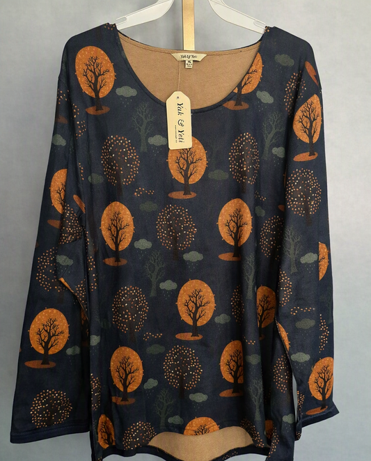 Yak & Yeti Tree Print Long Sleeve Top