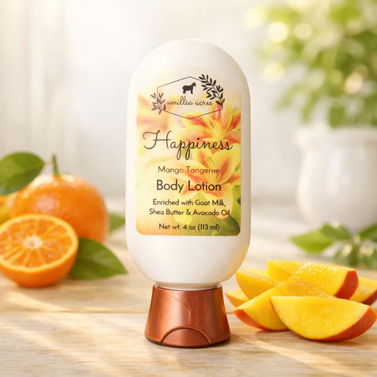 Body Lotion – Mango Tangerine Goat Milk Lotion for Soft, Hydrated Skin (4 oz)