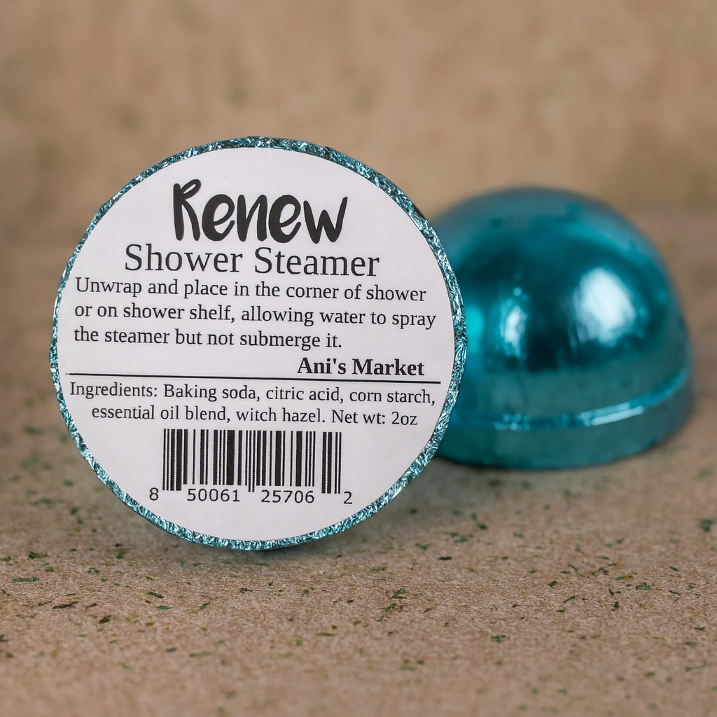 Renew Lemongrass Shower Steamer – Aromatherapy Fizzy (2 oz)