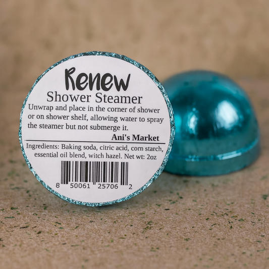 Renew Lemongrass Shower Steamer – Aromatherapy Fizzy (2 oz)