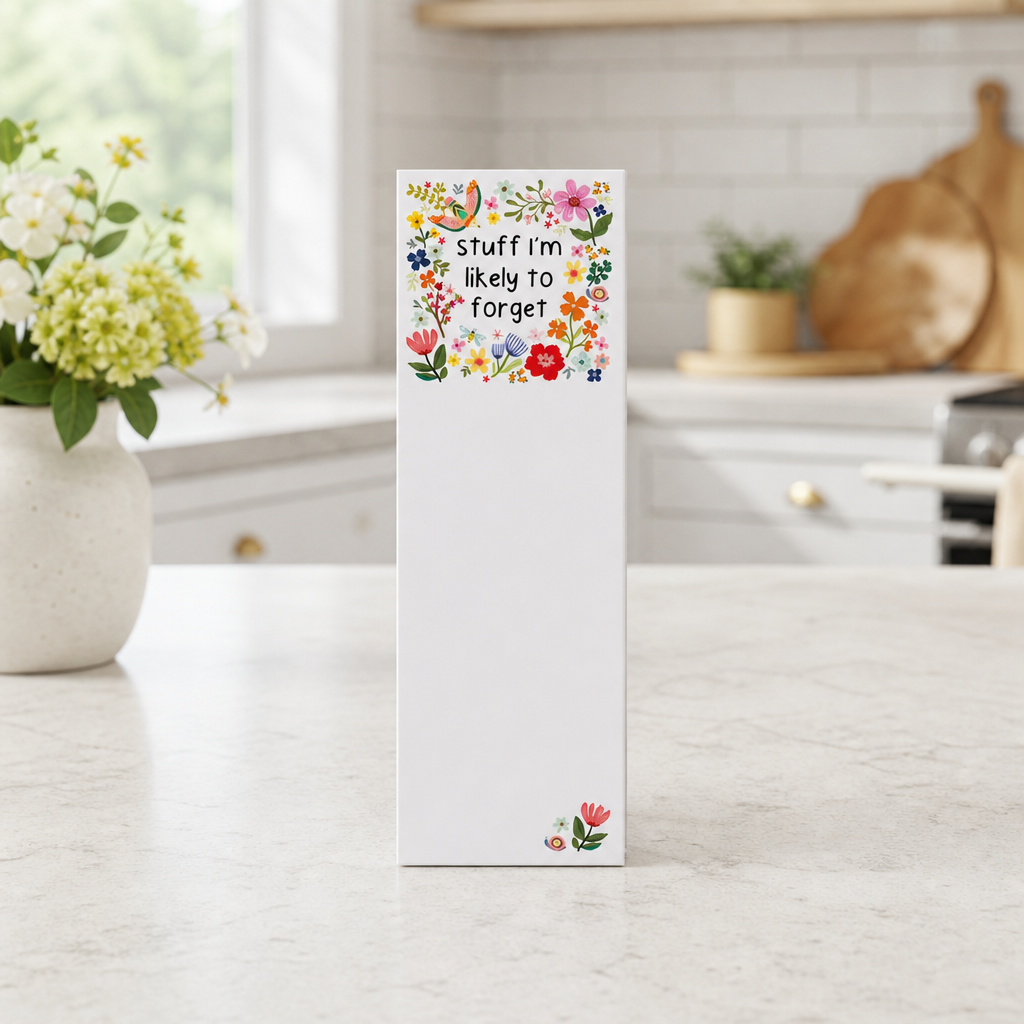 Magnetic List Pad – 60 Pages, Tear‑Off Notepad for Fridge, Made in the USA