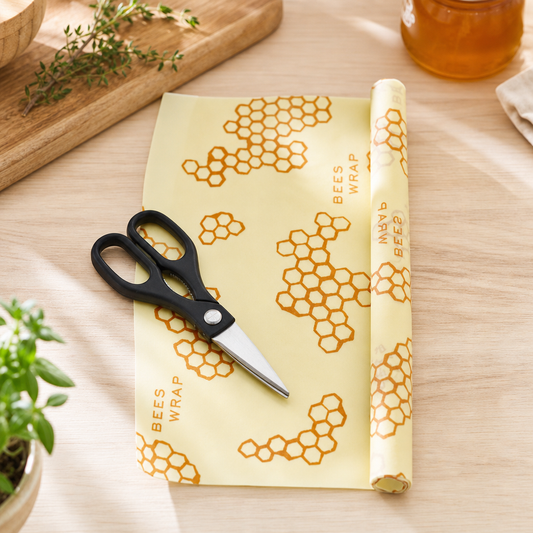 Bees Wrap Reusable Food Wrap Roll – 14×53 Organic Cotton & Beeswax, Cut‑to‑Size