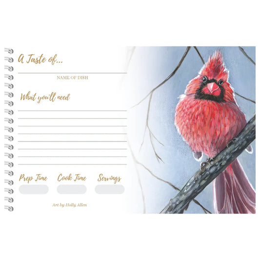 Cardinal Recipe Card Set – 8 Blank Cards, Winter Cardinal Artwork, Made in the USA