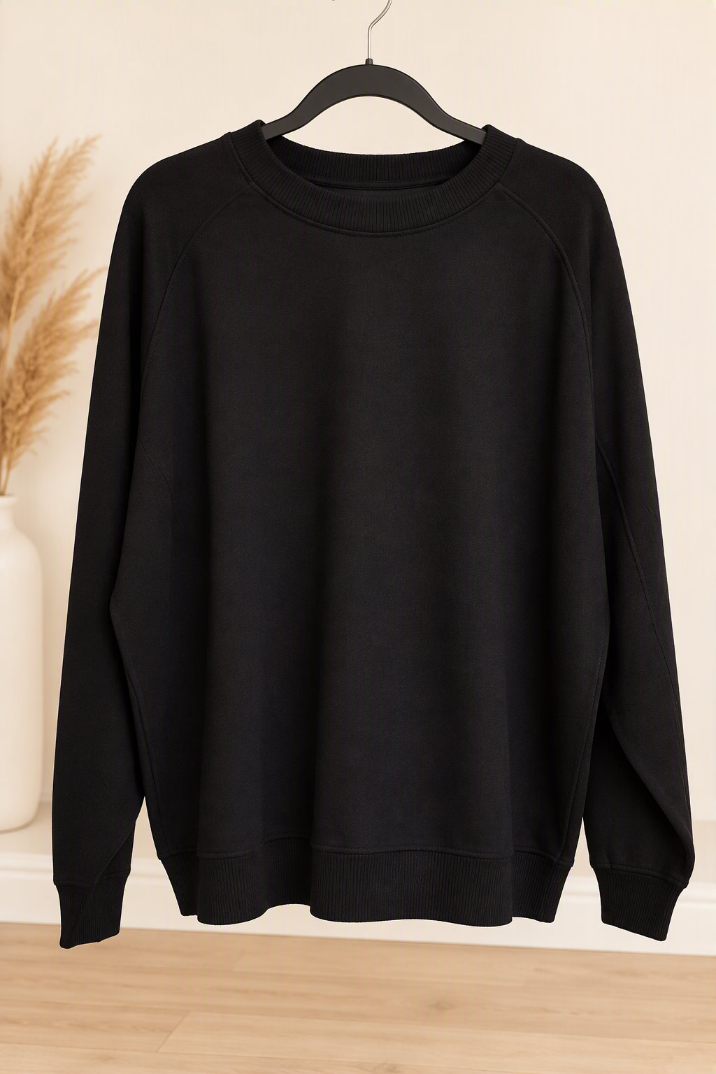 Zenana Women's Heavyweight Fleece-Lined Crewneck Sweatshirt – Black 3X