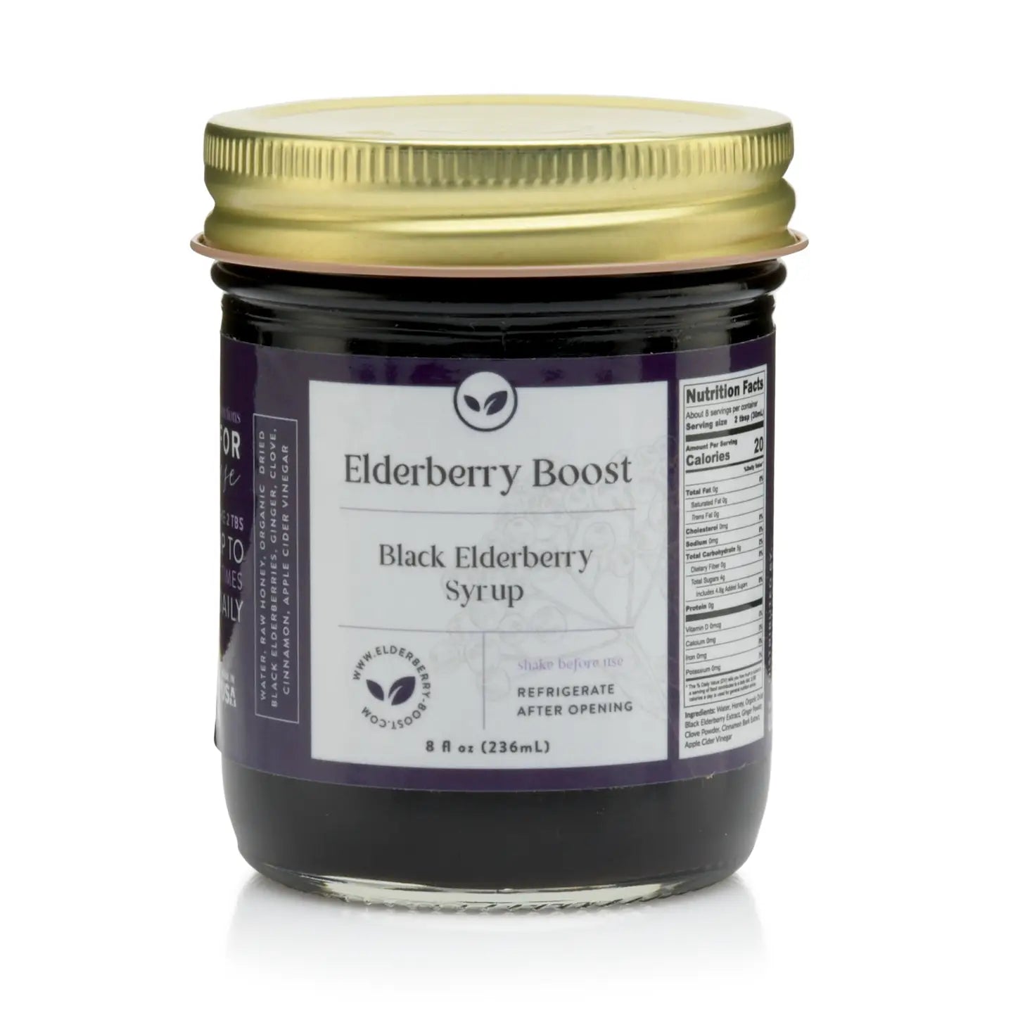Elderberry Boost Black Elderberry Syrup – 8 oz Immune Support with Raw Honey & Spices
