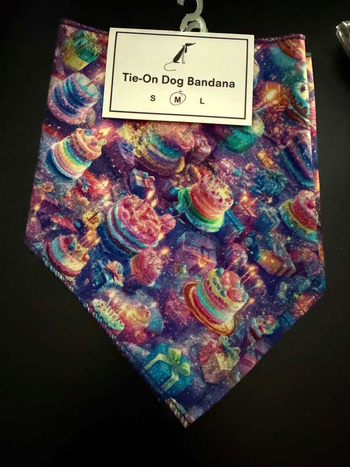 Birthday Dog Bandana – Colorful Tie‑On Pet Bandana for Dogs (Large)