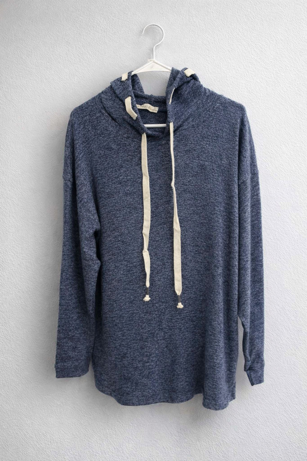 Zenana Heathered Navy Hooded Pullover – Size L/XL