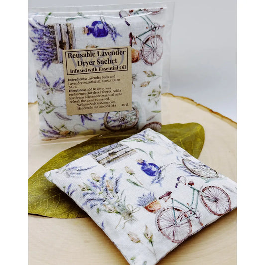Reusable Lavender Dryer Sachet – Handmade Eco‑Friendly Fabric Softener Alternative• Bike Pattern