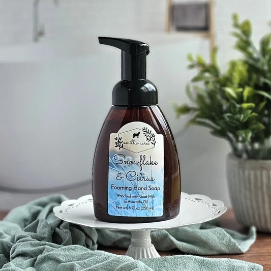 Snowflake & Citrus Goat Milk Foaming Hand Soap – Winter Citrus & Creamy Vanilla