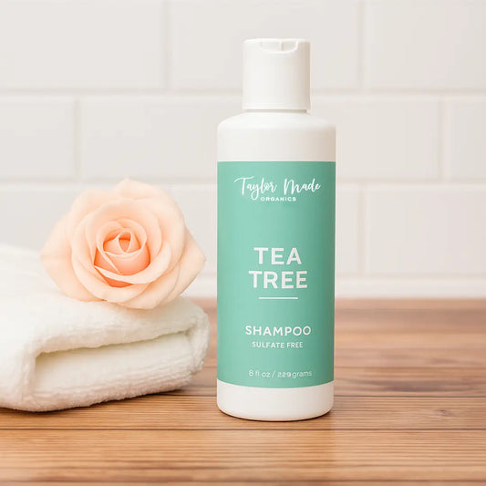 Tea Tree Organic Shampoo – Clarifying Scalp Cleanser with Peppermint & Aloe (8 oz)