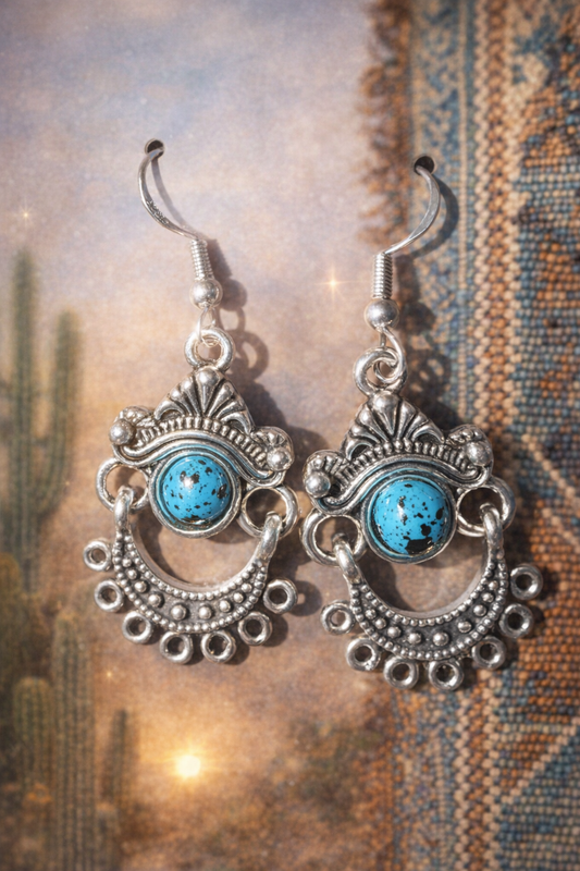 Turquoise Dangle Earrings – Lightweight Boho Earrings with Hypoallergenic Hooks, Gift for Her