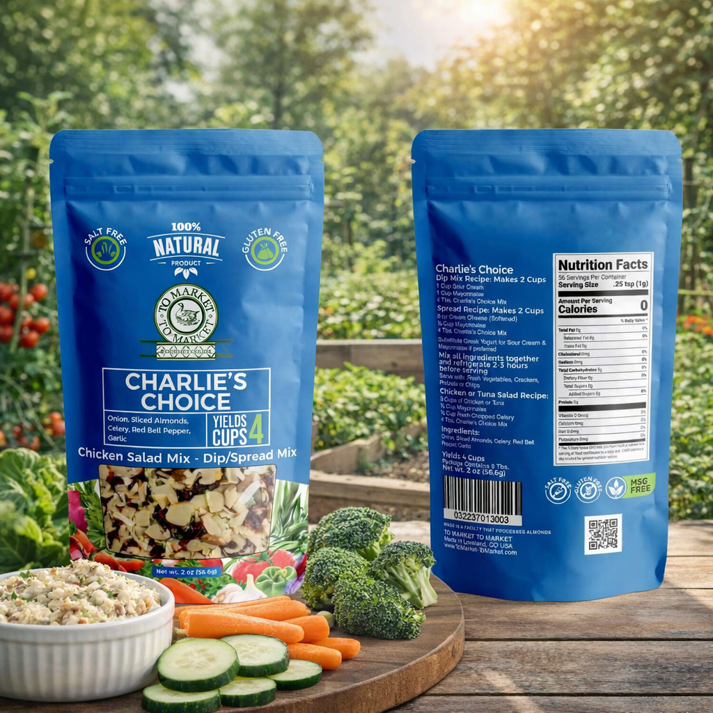 Charlie’s Choice Chicken Salad & Dip Mix – Almond, Onion & Pepper Blend • Gluten‑Free