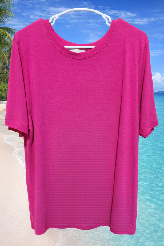 Zenana Butter Soft Pink Tee – Short Sleeve Relaxed Fit • Size 3X