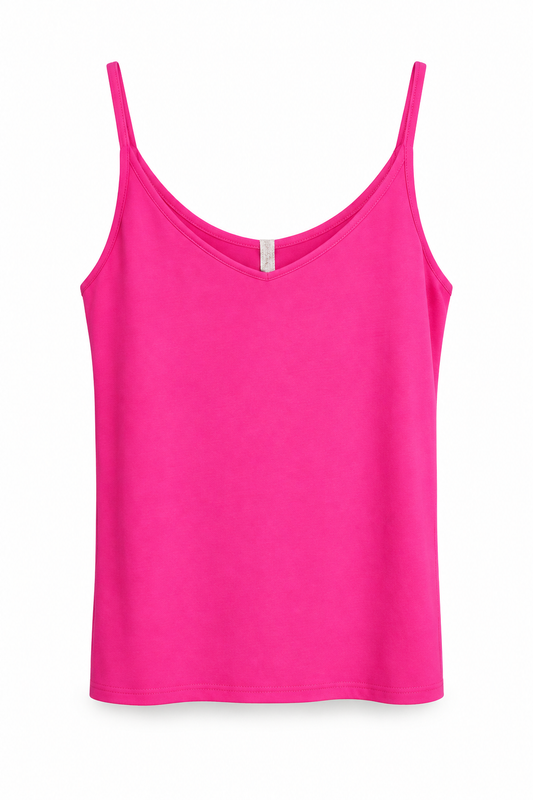 Zenana Women’s Hot Pink Rayon Camisole – Large