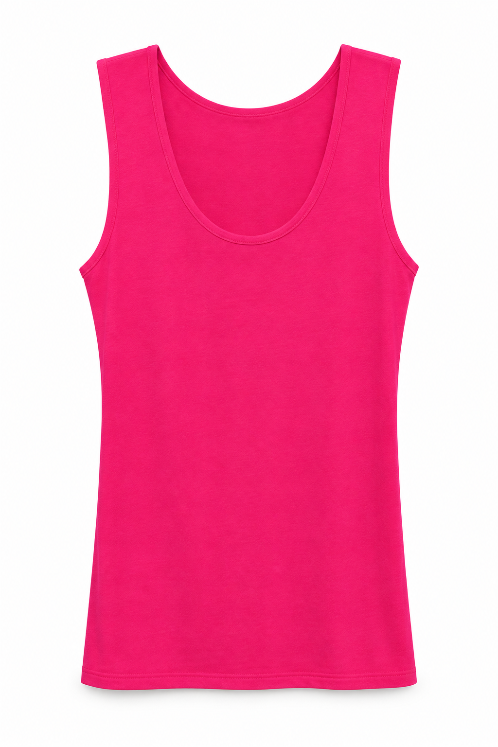 Zenana Women’s Hot Pink Full-Length Tank Top – Medium