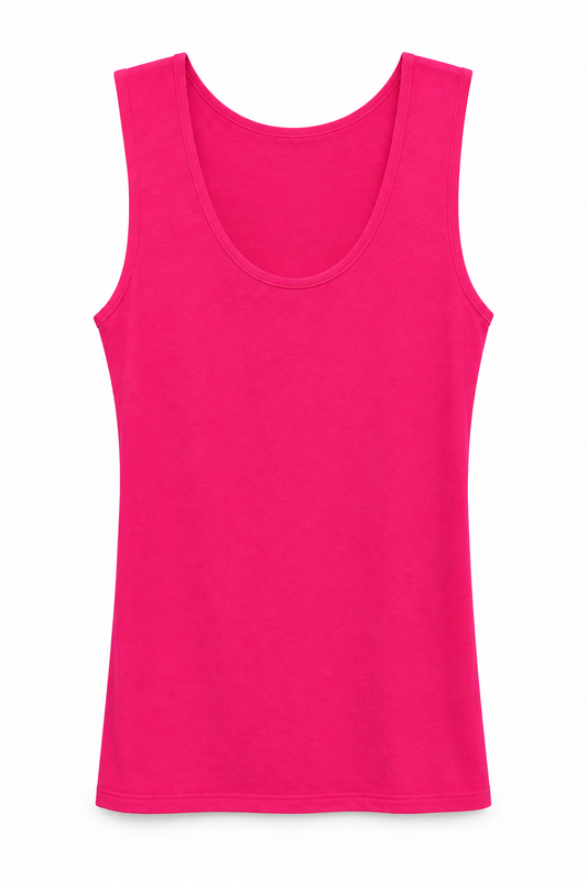 Zenana Women’s Hot Pink Full-Length Tank Top – Medium